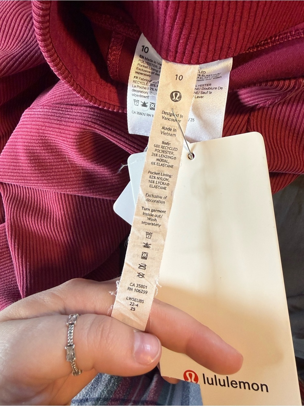 Lululemon Brushed Softstreme Ribbed Zip Flared Pants - Picture 9 of 10